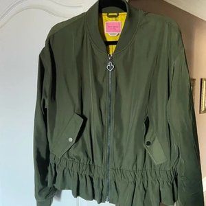 NWT**Kate Spade Twill Founce Bomber Jacket